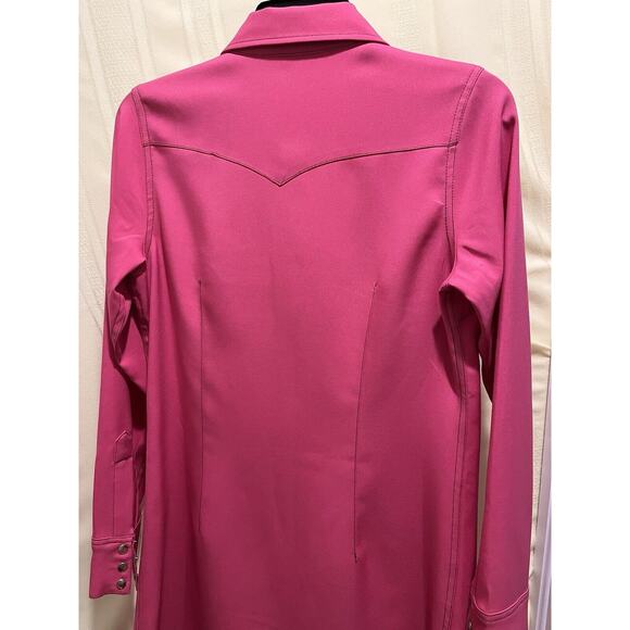 Cowgirl Justice Womens Size Small Duster Jacket Rodeo Pink Snap Button Up - Picture 7 of 8